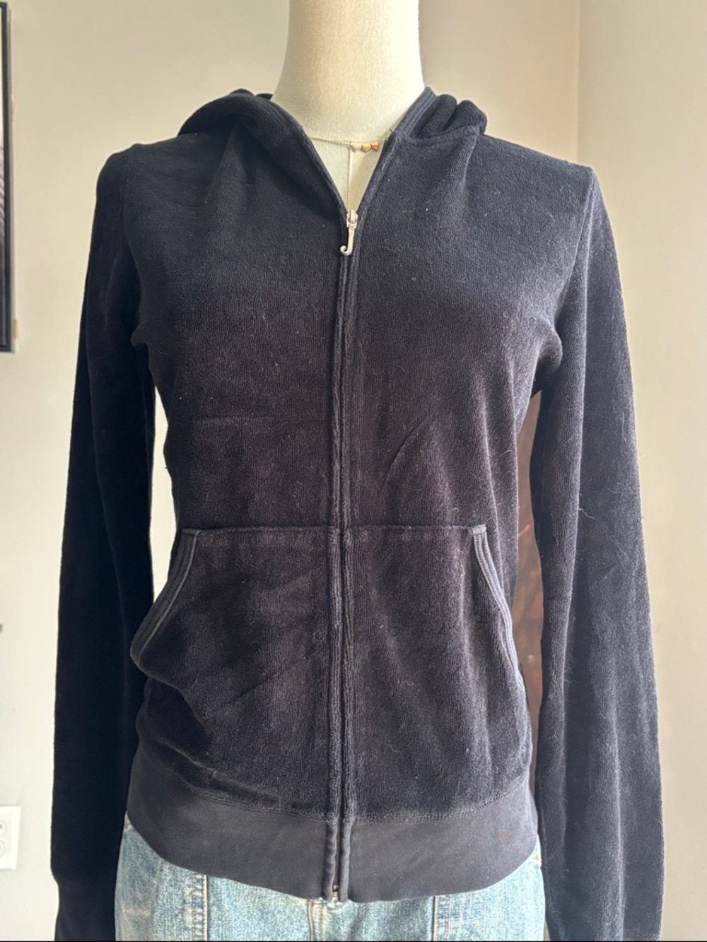 Juicy Couture Classic Black Zip Up Terry